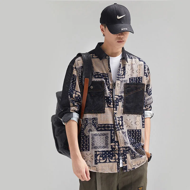 Vintage Shirts For Men Long Sleeve Lapel Blouse Leisure Pure Cotton Tops Loose Shirt Men's Clothing Contrasting Colors Camisa
Vintage Shirts For Men Long Sleeve Lapel Blouse Leisure Pure Cotton Tops Loose Shirt Men's Clothing Contrasting Colors Camisa