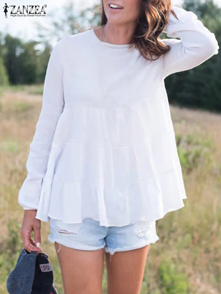 ZANZEA Fashion Elegant Casual Long Sleeve Solid Ruffles Shirt Work Blusas Female Loose Tunic Tops Chemise Spring Women Blouse
ZANZEA Fashion Elegant Casual Long Sleeve Solid Ruffles Shirt Work Blusas Female Loose Tunic Tops Chemise Spring Women Blouse