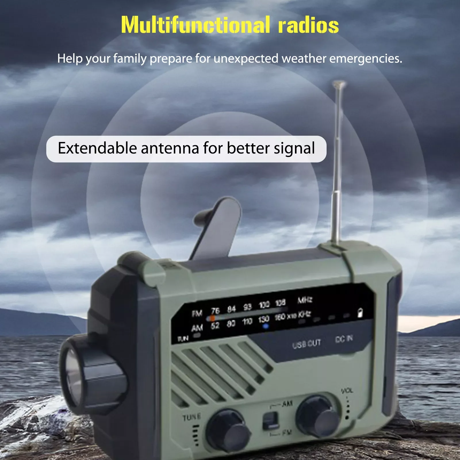 NEW2023 Solar Hand Crank Radio AM FM NOAA Emergency Radio Reading Lamp Flashlight SOS Alert for Outdoor Camping Hiking
NEW2023 Solar Hand Crank Radio AM FM NOAA Emergency Radio Reading Lamp Flashlight SOS Alert for Outdoor Camping Hiking