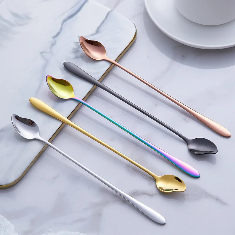 Creative Mango-shaped 304 Stainless Steel Long Handle Thickened Stirring Coffee Spoon for Ice Cream Dessert 
Creative Mango-shaped 304 Stainless Steel Long Handle Thickened Stirring Coffee Spoon for Ice Cream Dessert