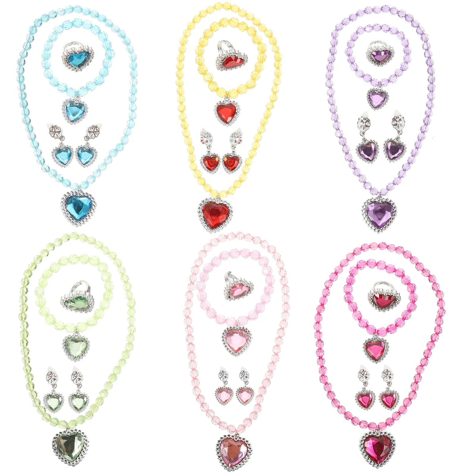 6 Sets Necklace Bracelet Ring Kids Jewelry Girls Toddler Costume Ages 6-8 Dress Resin Earrings Child
6 Sets Necklace Bracelet Ring Kids Jewelry Girls Toddler Costume Ages 6-8 Dress Resin Earrings Child