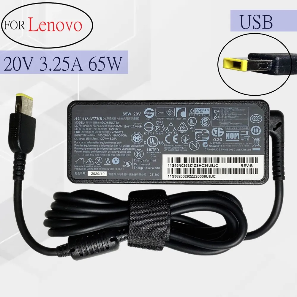 20V 3.25A 65W USB AC Power Adapter Laptop Charger For Lenovo Thinkpad X240 X270 X260 G400 T440S E440 E450 E550 E560 E431 G50-70
20V 3.25A 65W USB AC Power Adapter Laptop Charger For Lenovo Thinkpad X240 X270 X260 G400 T440S E440 E450 E550 E560 E431 G50-70