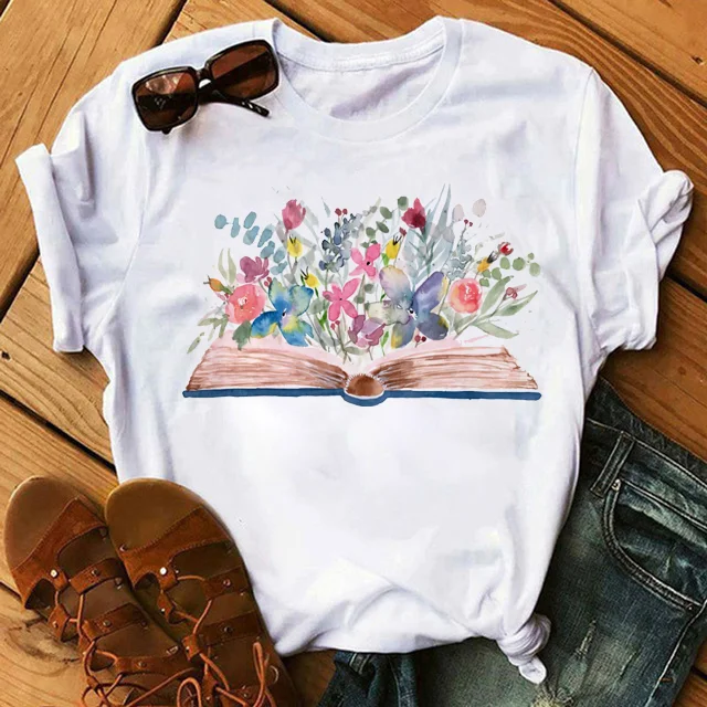 Watercolor Book Flower Print T-Shirt Women Clothes 2022 Round Neck Casual T Shirt Harajuku Tshirt White Summer Short Sleeve Tops
Watercolor Book Flower Print T-Shirt Women Clothes 2022 Round Neck Casual T Shirt Harajuku Tshirt White Summer Short Sleeve Tops