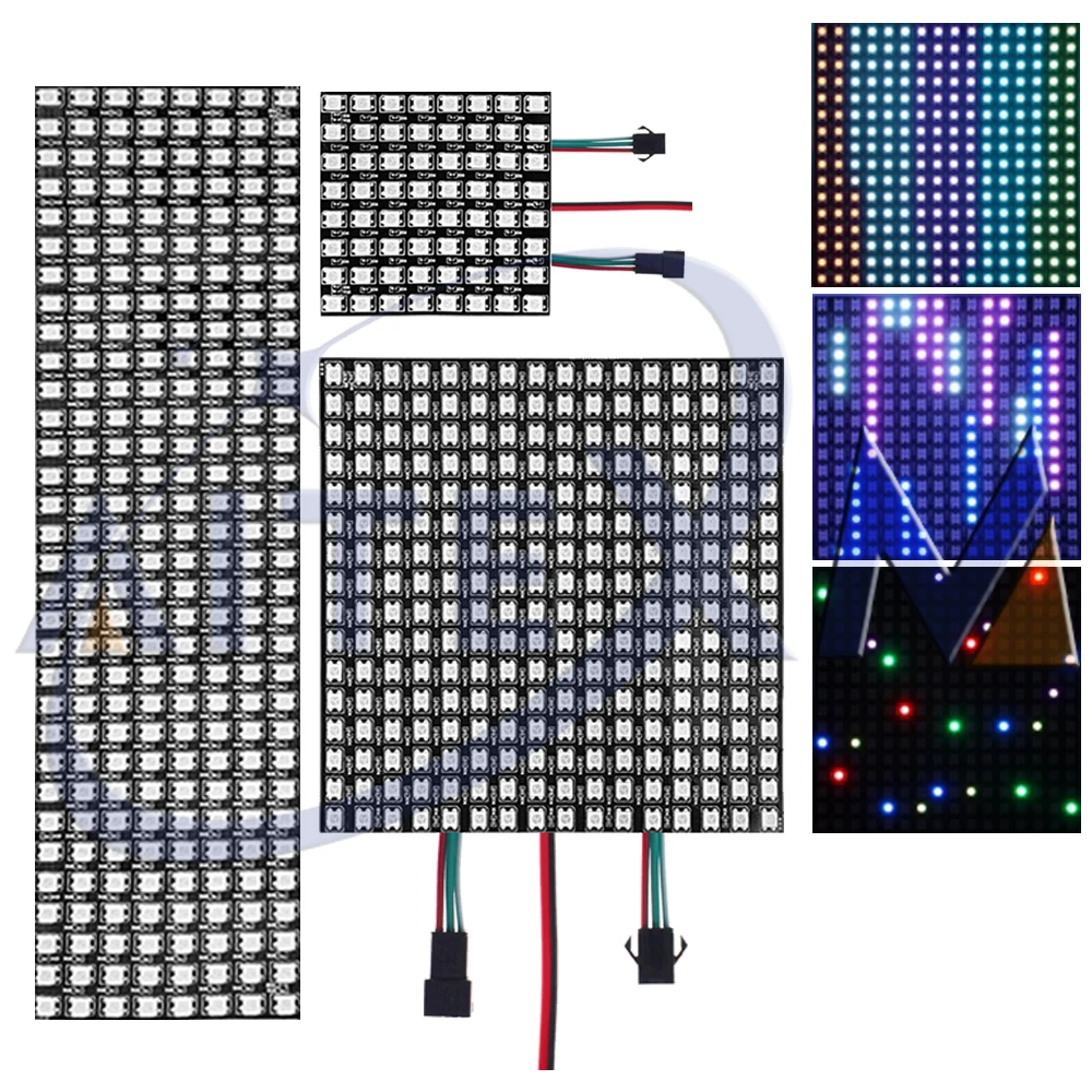 WS2812B RGB LED Digital Flexible Individually Addressable Panel Light WS2812 8x8 16x16 8x32 Module Matrix Screen DC5V 5050 RGB
WS2812B RGB LED Digital Flexible Individually Addressable Panel Light WS2812 8x8 16x16 8x32 Module Matrix Screen DC5V 5050 RGB