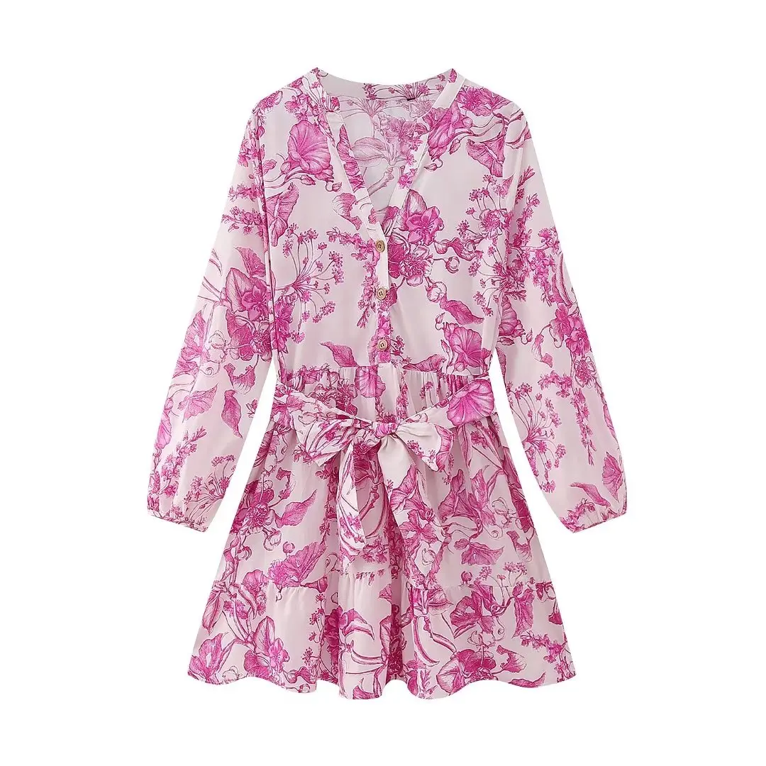 DYLQFS 2023 NEW Summer Women Print Sashes Bow Button Decoration Casual Vintage Sweet Streewear V-Neck Dresses
DYLQFS 2023 NEW Summer Women Print Sashes Bow Button Decoration Casual Vintage Sweet Streewear V-Neck Dresses