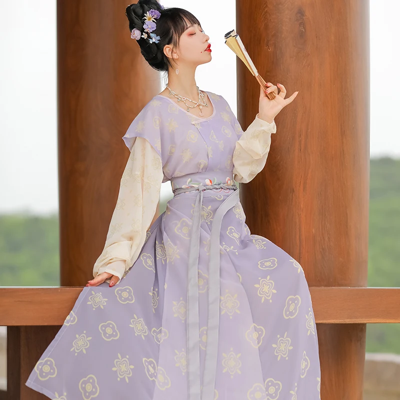 Chinese Hanfu Women Round Neck Embroidered Top Dress Cosplay Ancient Long Sleeve Satin Flower Stage Performance Clothes Suit
Chinese Hanfu Women Round Neck Embroidered Top Dress Cosplay Ancient Long Sleeve Satin Flower Stage Performance Clothes Suit
