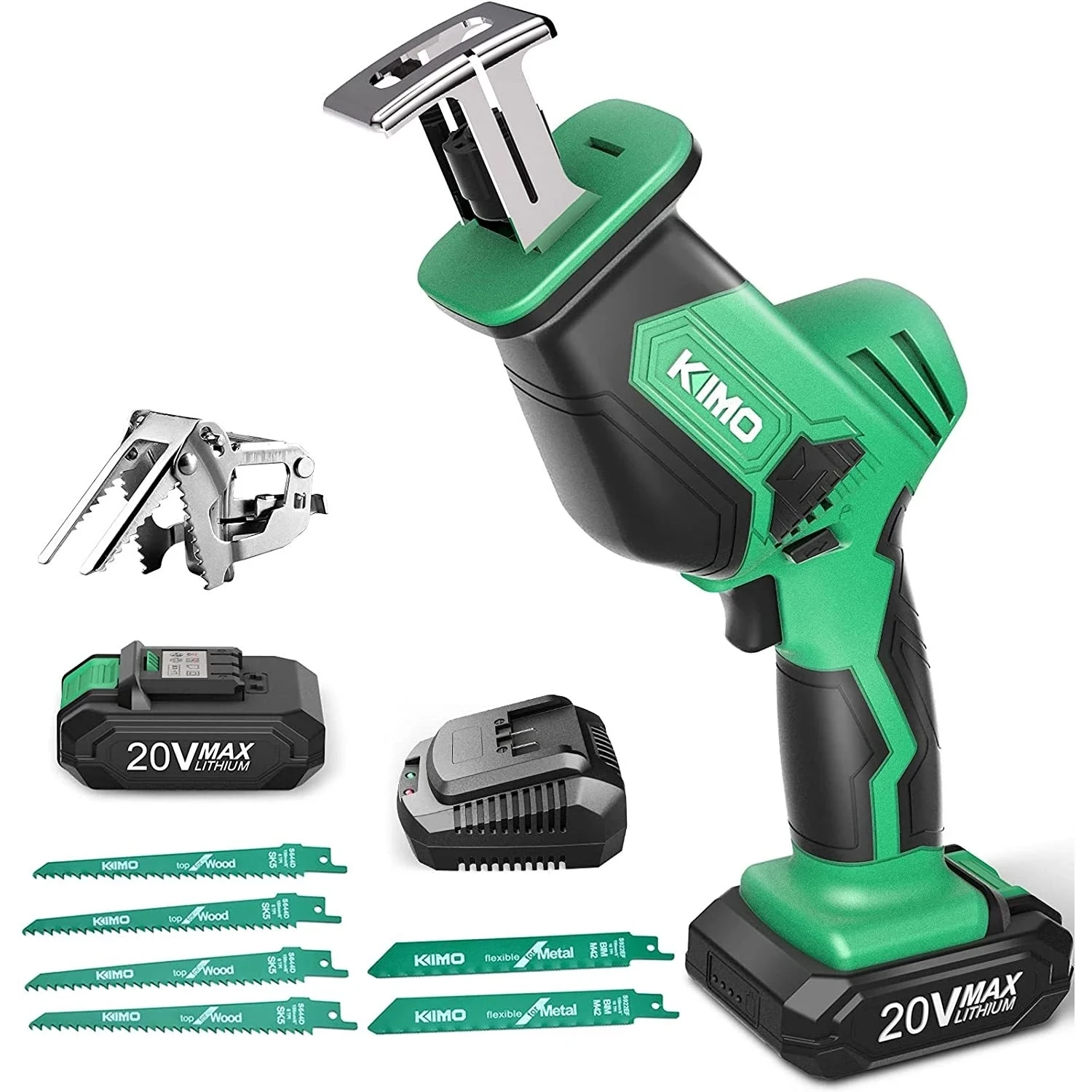 Новая по низкой цене 2023 сабельная пила-KIMO Одноручная сабельная пила с питанием от аккумулятора, 20В 2.0ач Беспроводная пила