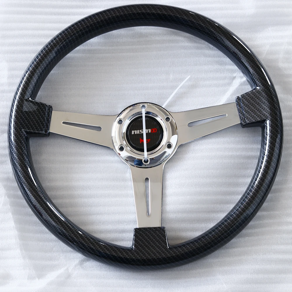 Neo Chrome Silver 14inch/350mm Black Carbon Fiber Look Drift Sport Steering Wheel
Neo Chrome Silver 14inch/350mm Black Carbon Fiber Look Drift Sport Steering Wheel