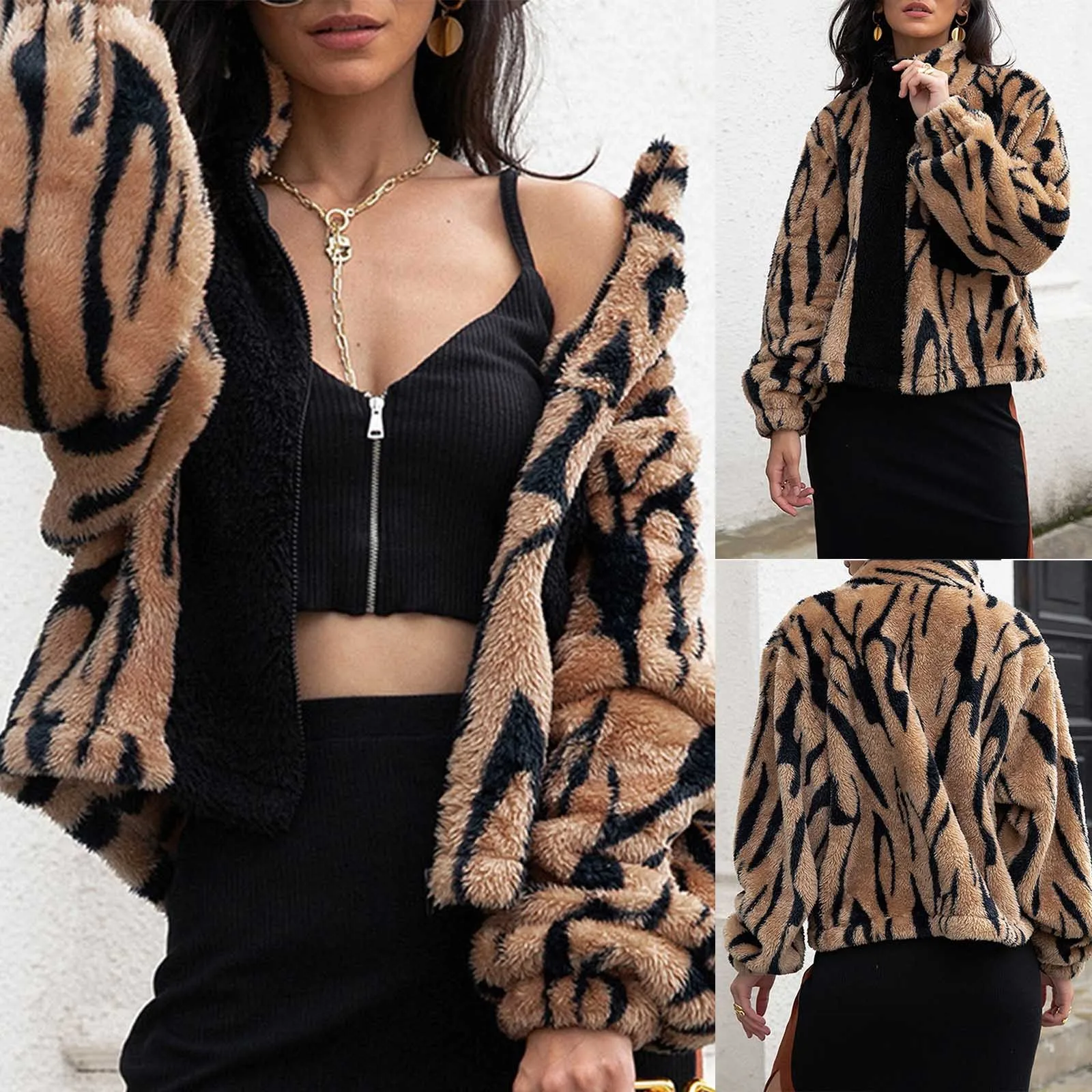 Women's Fall And Winter Casual Color Blocking Animal Print Zipper Thickening Warm h Top Coat Lightweight Zip Fleece
Women's Fall And Winter Casual Color Blocking Animal Print Zipper Thickening Warm h Top Coat Lightweight Zip Fleece