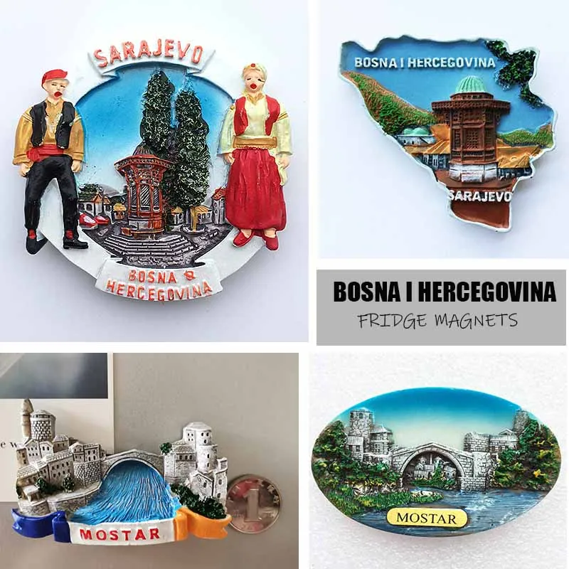 Tourist Souvenir Refrigerator Magnets Collection Gifts Bosnia and Herzegovina Fridge Magnets Sarajevo Mostar Neretva River
Tourist Souvenir Refrigerator Magnets Collection Gifts Bosnia and Herzegovina Fridge Magnets Sarajevo Mostar Neretva River