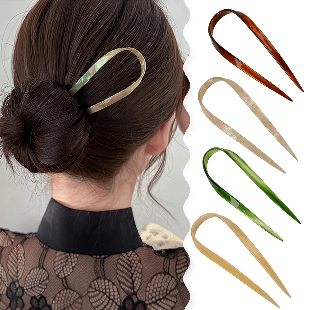 U Shape Acetate Hair Sticks 2-Prong Vintage Hair Forks Classic Updo Hair Pins Clips for Thin Thick Hair Women Hairstyle Accessor
U Shape Acetate Hair Sticks 2-Prong Vintage Hair Forks Classic Updo Hair Pins Clips for Thin Thick Hair Women Hairstyle Accessor