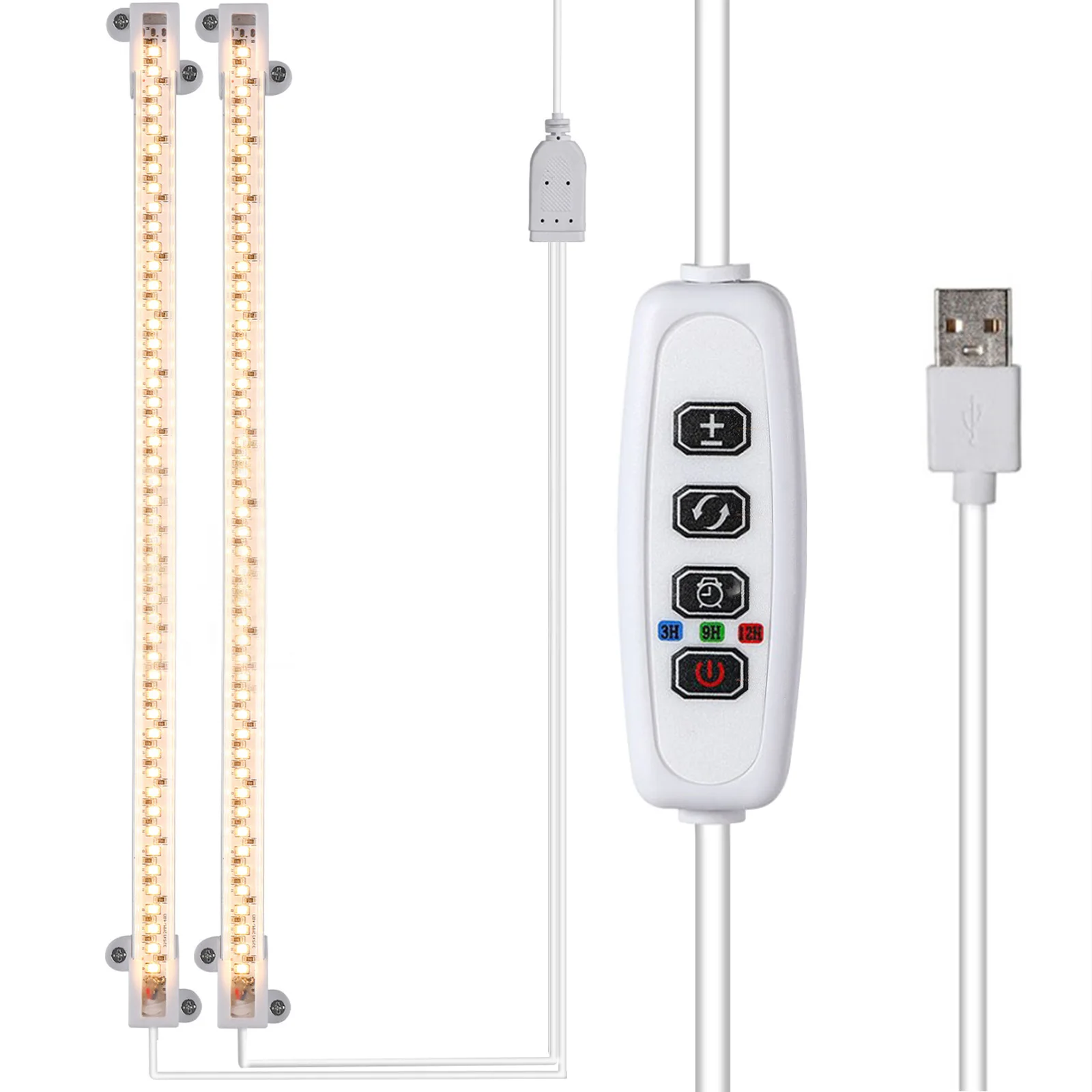 USB Warm White Leds For Growth Hydroponics Phytolamp Light Bar 2 Heads Timer 4 Dimmable Levels With Power Adapter Sun-like Lamps
USB Warm White Leds For Growth Hydroponics Phytolamp Light Bar 2 Heads Timer 4 Dimmable Levels With Power Adapter Sun-like Lamps
