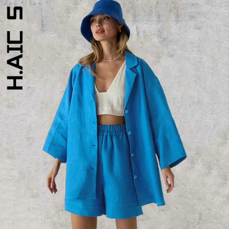 H.Aic S New Women Set Sexy Short Pants Slim Ladies 100% Cotton Two Piece Sets Simple Loose Joggers Women's Tracksuit Set Female
H.Aic S New Women Set Sexy Short Pants Slim Ladies 100% Cotton Two Piece Sets Simple Loose Joggers Women's Tracksuit Set Female