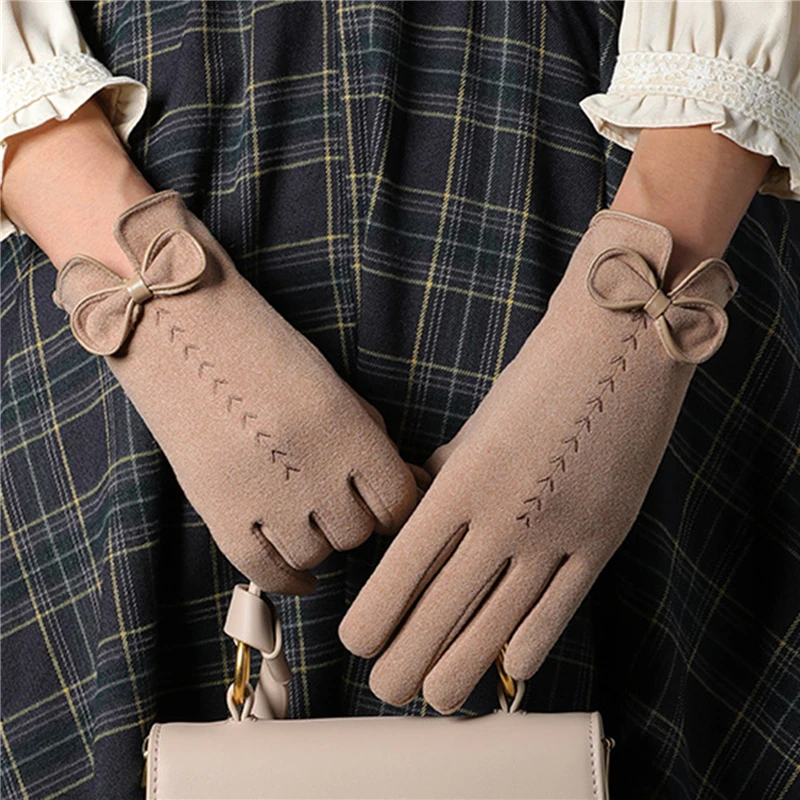 Female Cute Bow Embroidery GlovesThin Plus Velvet Touch Screen Driving Mittens Winter Women Outdoor Cashmere Warm Cycling Gloves
Female Cute Bow Embroidery GlovesThin Plus Velvet Touch Screen Driving Mittens Winter Women Outdoor Cashmere Warm Cycling Gloves