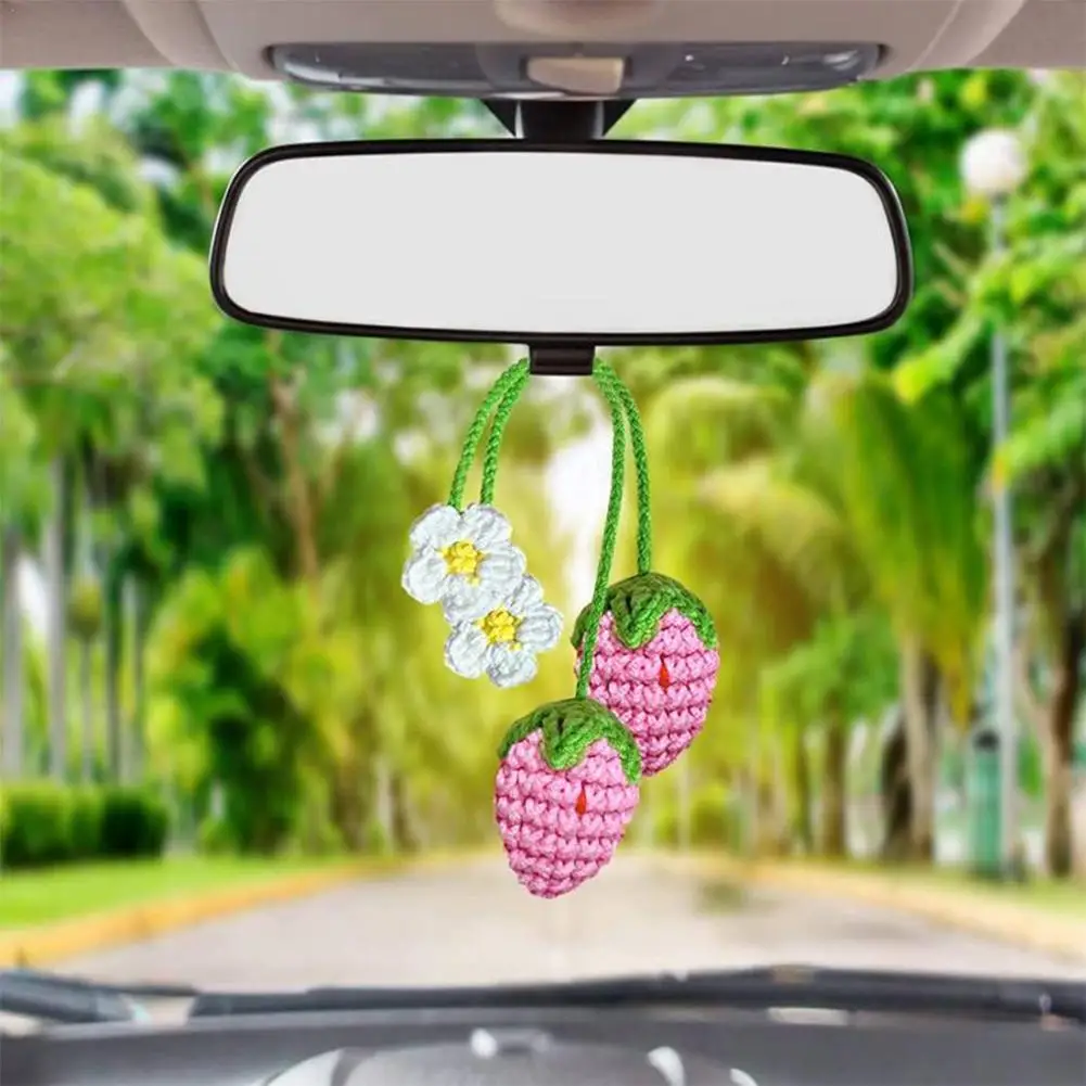 New Strawberry Car Mirror Decorations Crochet Strawberry Jewelry For Car Bedroom Car Interior Accessories Auto Mirror Ornament
New Strawberry Car Mirror Decorations Crochet Strawberry Jewelry For Car Bedroom Car Interior Accessories Auto Mirror Ornament
