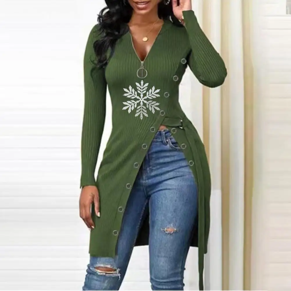 Pullover Top Trendy Split Bandage Pullover Blouse Temperament Ladies Blouse 
Pullover Top Trendy Split Bandage Pullover Blouse Temperament Ladies Blouse