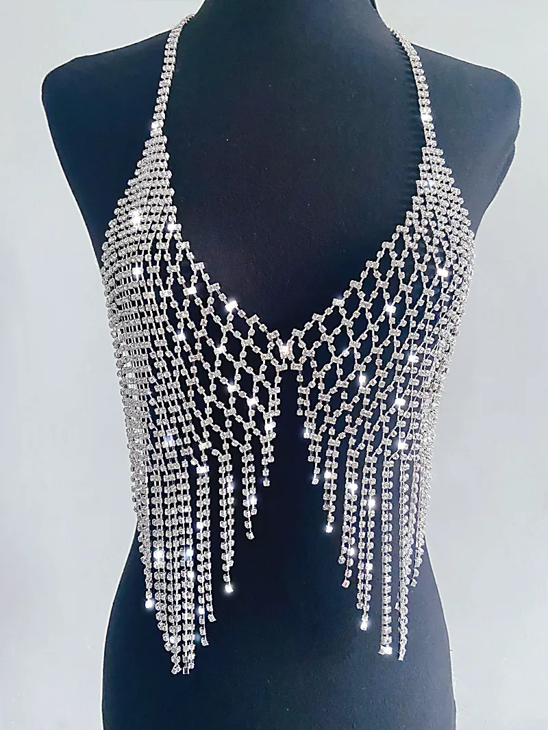 Sexy Bikini Long Tassel Body Chain For Women Shiny Rhinestones Summer Beach Luxury Party Female Chest Chain Fashion Jewelry Gift
Sexy Bikini Long Tassel Body Chain For Women Shiny Rhinestones Summer Beach Luxury Party Female Chest Chain Fashion Jewelry Gift