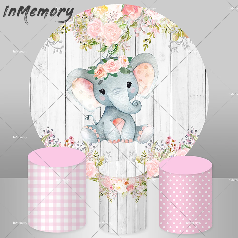 Baby Elephant Round Backdrop for Kids Birthday Party Table Decoration Custom Pink Flower Wood Theme Cylinder Cover Background
Baby Elephant Round Backdrop for Kids Birthday Party Table Decoration Custom Pink Flower Wood Theme Cylinder Cover Background