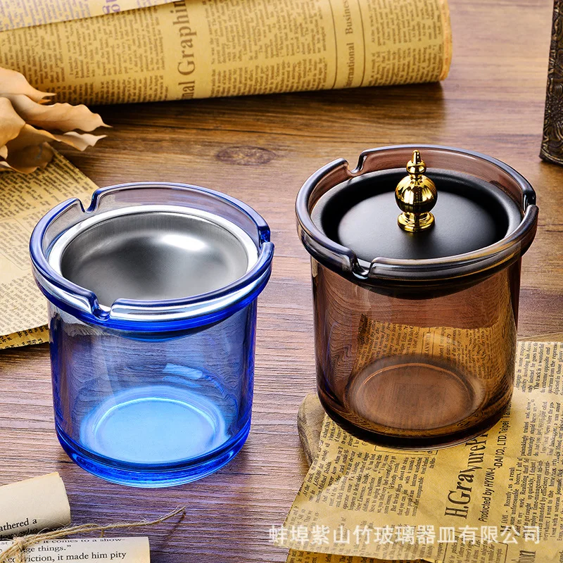 Windproof Ashtray with Cover for Home Living Room Office Thickened Creative Glass Ashtray to Prevent Fly Ash
Windproof Ashtray with Cover for Home Living Room Office Thickened Creative Glass Ashtray to Prevent Fly Ash