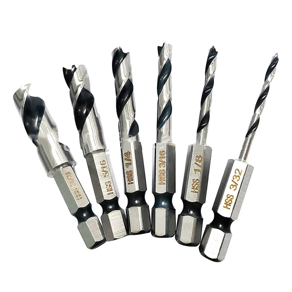 1/4inch Hex Handle Drill Bit Set 6pcs High Hardness Imperial Three-pointed Tool Two-groove 1/4inch Woodworking
1/4inch Hex Handle Drill Bit Set 6pcs High Hardness Imperial Three-pointed Tool Two-groove 1/4inch Woodworking