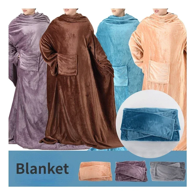 Lazy Blanket TV Blanket Wearable Long Sleeved Flannel Lazy Blanket TV Sofa Blanket, Air Conditioning Blanket 1pcs
Lazy Blanket TV Blanket Wearable Long Sleeved Flannel Lazy Blanket TV Sofa Blanket, Air Conditioning Blanket 1pcs