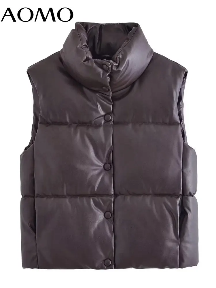 AOMO 2022 Winter Women Coffee Faux Leather Oversize Parkas Cotton Jacket Sleeveless Female Padded Waistcoat QN193A
AOMO 2022 Winter Women Coffee Faux Leather Oversize Parkas Cotton Jacket Sleeveless Female Padded Waistcoat QN193A