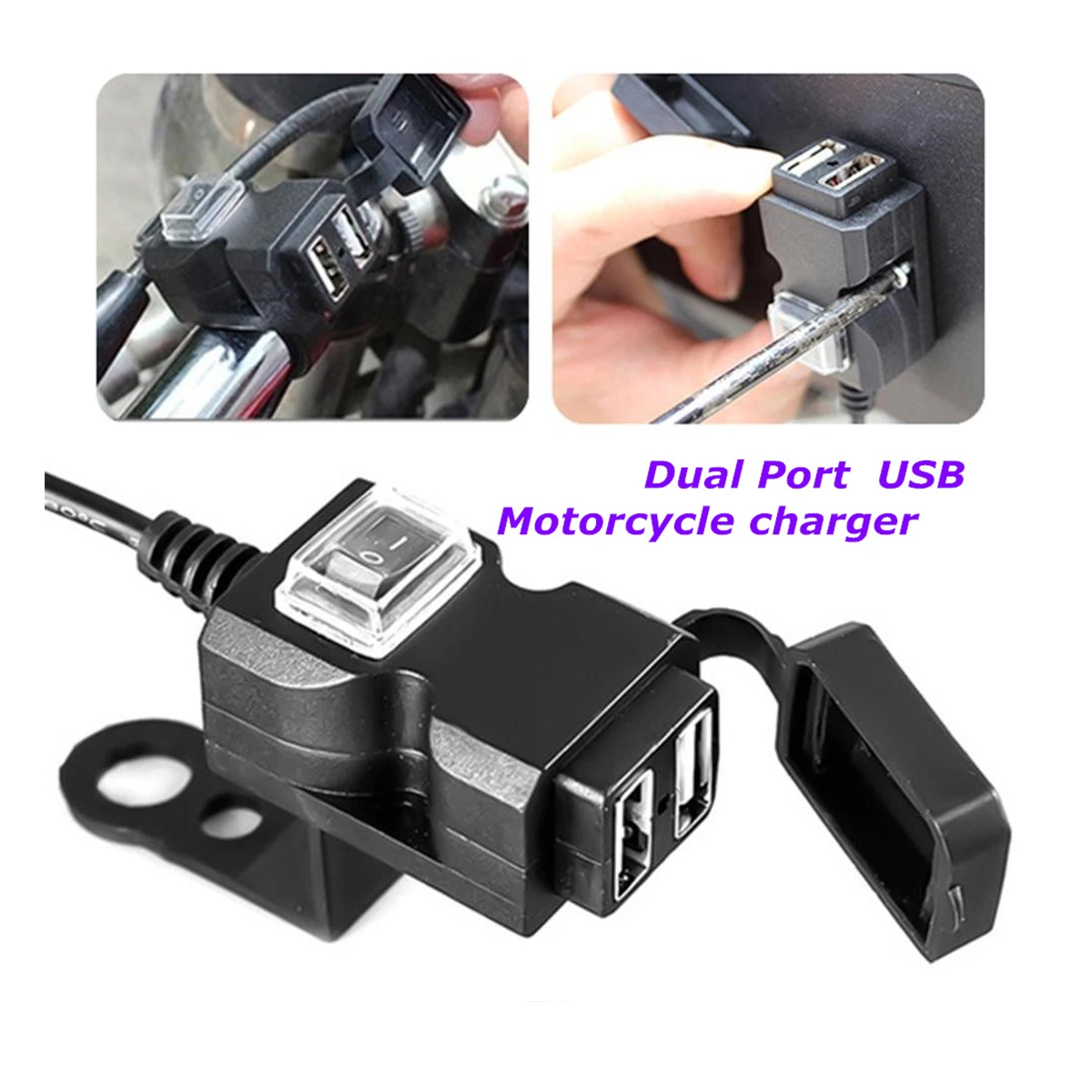 Motorcycle USB Phone Charger 9V to 24V Dual USB Ports Motorcycle Handlebar Charger Quick Charger for Phone Tablet GPS
Motorcycle USB Phone Charger 9V to 24V Dual USB Ports Motorcycle Handlebar Charger Quick Charger for Phone Tablet GPS