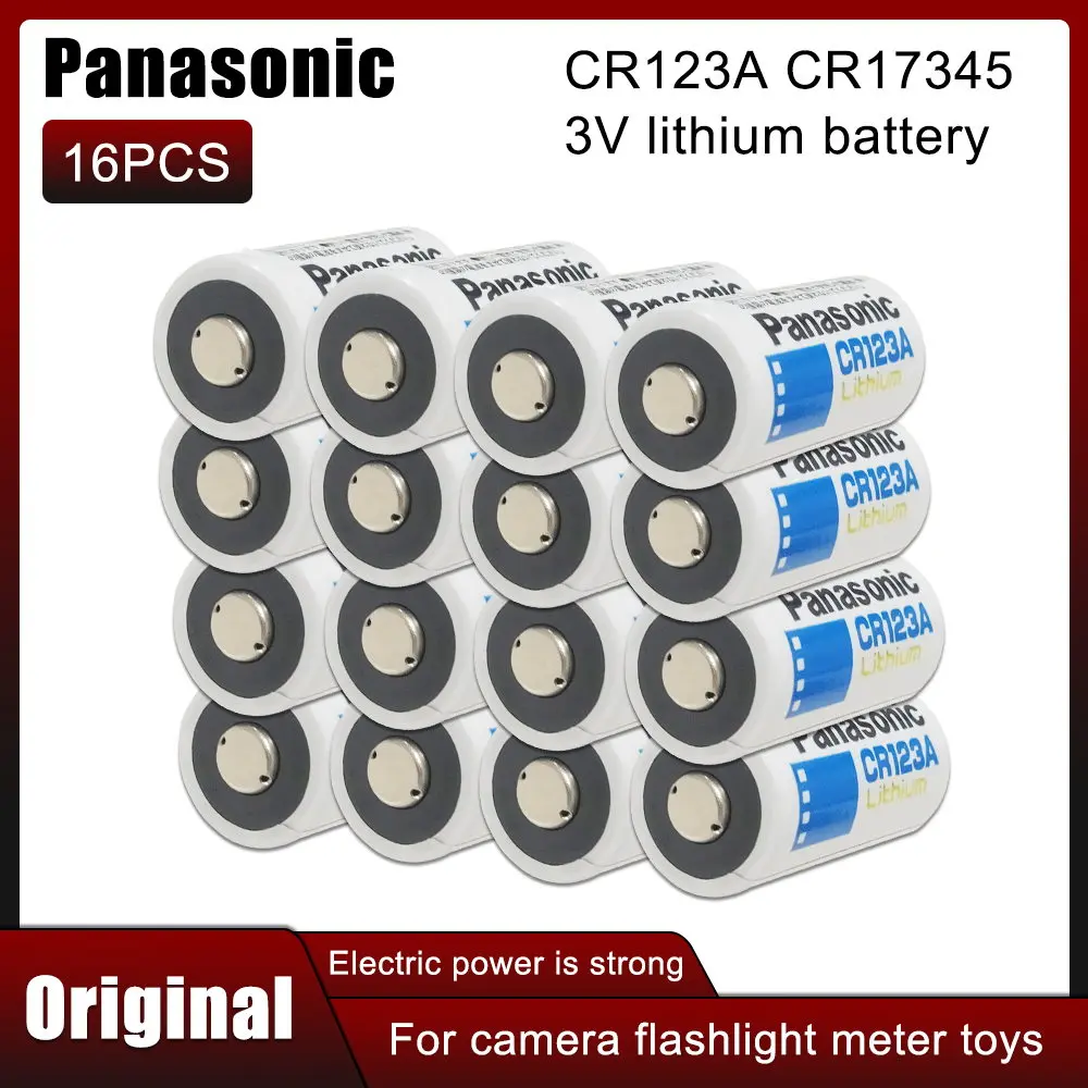 

16PCS NEW Original Panasonic Lithium battery 3v CR123 CR 123A CR17345 16340 cr123a dry primary battery for camera meter