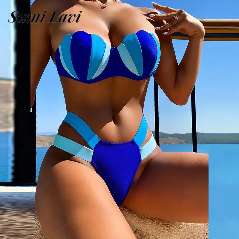 2023 Fashion Contrast Color Underwire Push Up Swimsuit Hot Sale Shell Patchwork Sexy Bikini Set Women Tube Top Brazil Beachwear
2023 Fashion Contrast Color Underwire Push Up Swimsuit Hot Sale Shell Patchwork Sexy Bikini Set Women Tube Top Brazil Beachwear