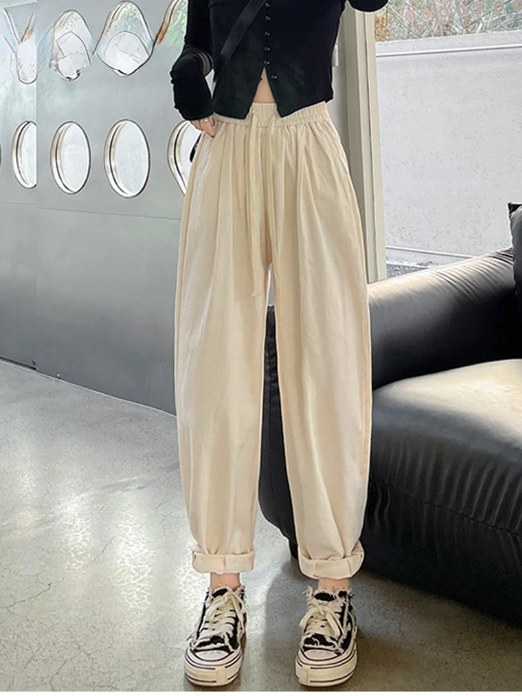 Korean fashion Cotton Women's Harem Pants High Waist Baggy Vintage Sports Lace Ankle Length Loose Black Oversize Pants for Women
Korean fashion Cotton Women's Harem Pants High Waist Baggy Vintage Sports Lace Ankle Length Loose Black Oversize Pants for Women
