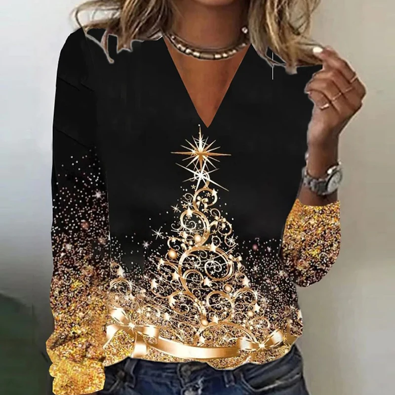 Elegant New Year 2023 Christmas Blouse Vintage Chic Lady Long Sleeve Loose Winter V Neck Pullover Women Autumn Sweatshirt Blusa
Elegant New Year 2023 Christmas Blouse Vintage Chic Lady Long Sleeve Loose Winter V Neck Pullover Women Autumn Sweatshirt Blusa