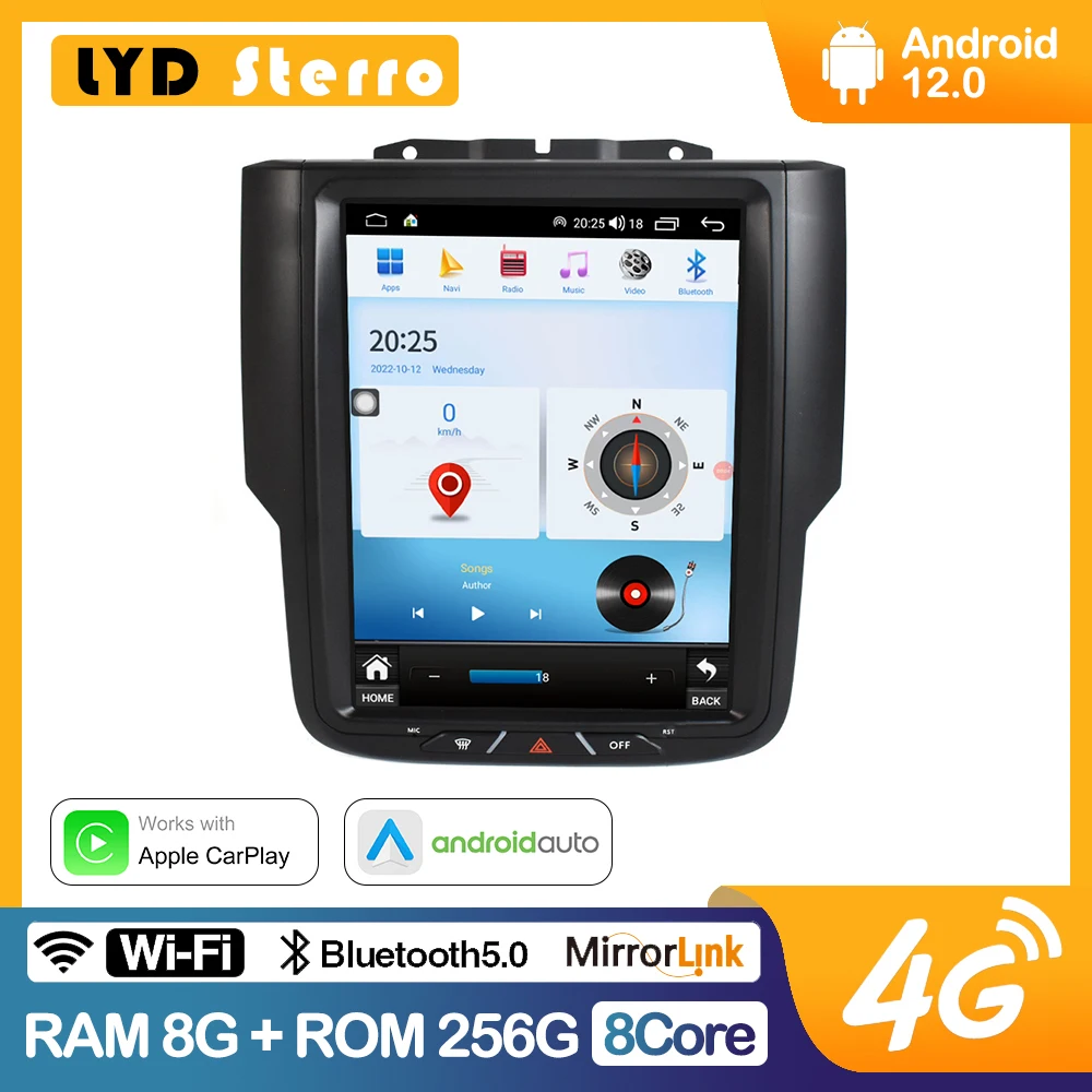 LYD Sterro для Dodge Ram Pickup 1500 2013-2018 умный мультимедийный видеоплеер GPS Радио Навигация CarPlay Android 12 Тесла стиль
LYD Sterro для Dodge Ram Pickup 1500 2013-2018 умный мультимедийный видеоплеер GPS Радио Навигация CarPlay Android 12 Тесла стиль