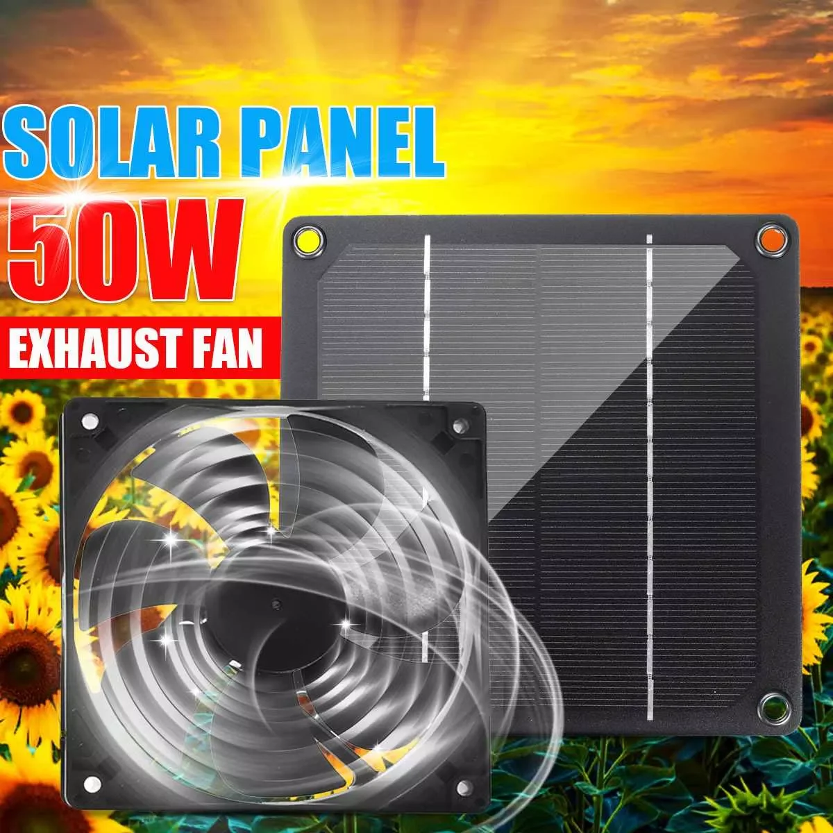 50W 12V Solar Panel Powered Exhaust Fan Waterproof USB Solar Exhaust Fan for Dog Chicken House Greenhouse RV Car Fan Charger
50W 12V Solar Panel Powered Exhaust Fan Waterproof USB Solar Exhaust Fan for Dog Chicken House Greenhouse RV Car Fan Charger