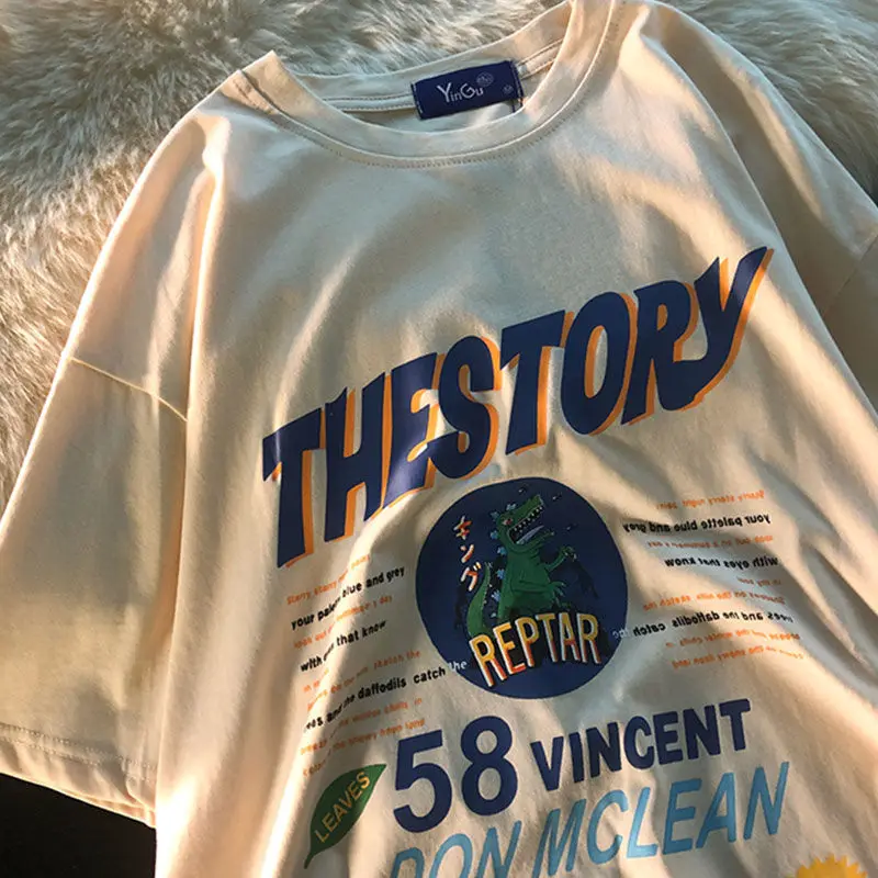 Women T Shirt Oversized Retro Trend Harajuku Round Neck Print Female T-shirt Women Dinosaur Pure Wild Short-sleeved Men Tops
Women T Shirt Oversized Retro Trend Harajuku Round Neck Print Female T-shirt Women Dinosaur Pure Wild Short-sleeved Men Tops