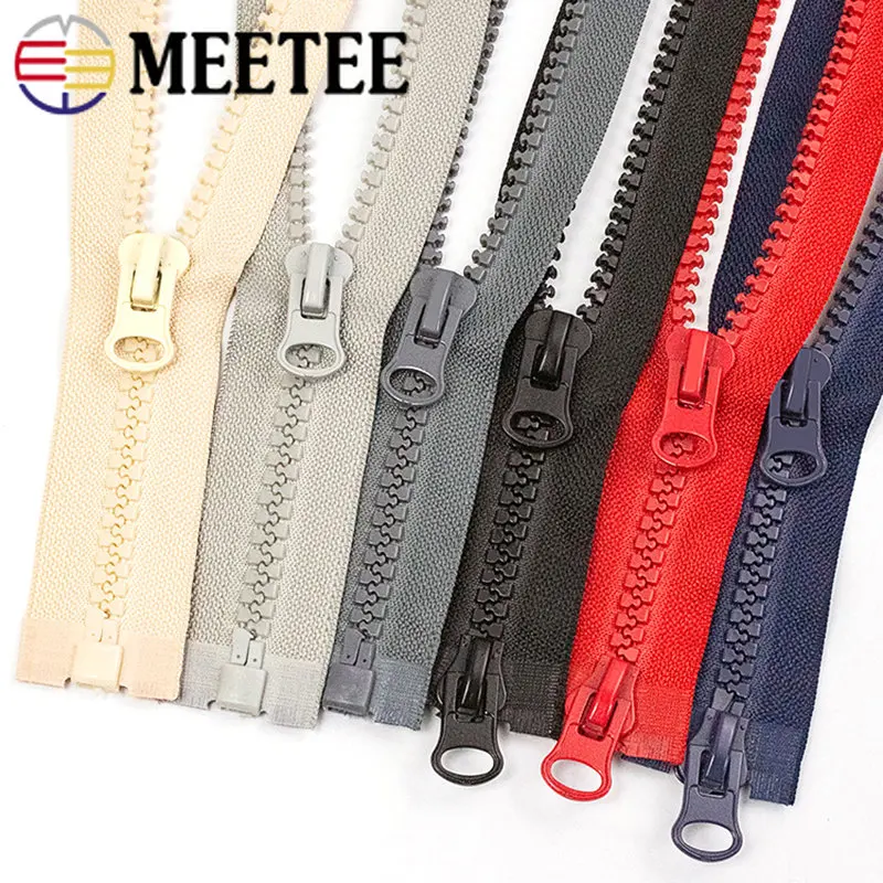 

1Pc 8# Resin Zipper 50-100cm Auto Lock Single/Double Slider Zippers for Jacket Long Zips Repair Kit Clothing Sewing Accessories