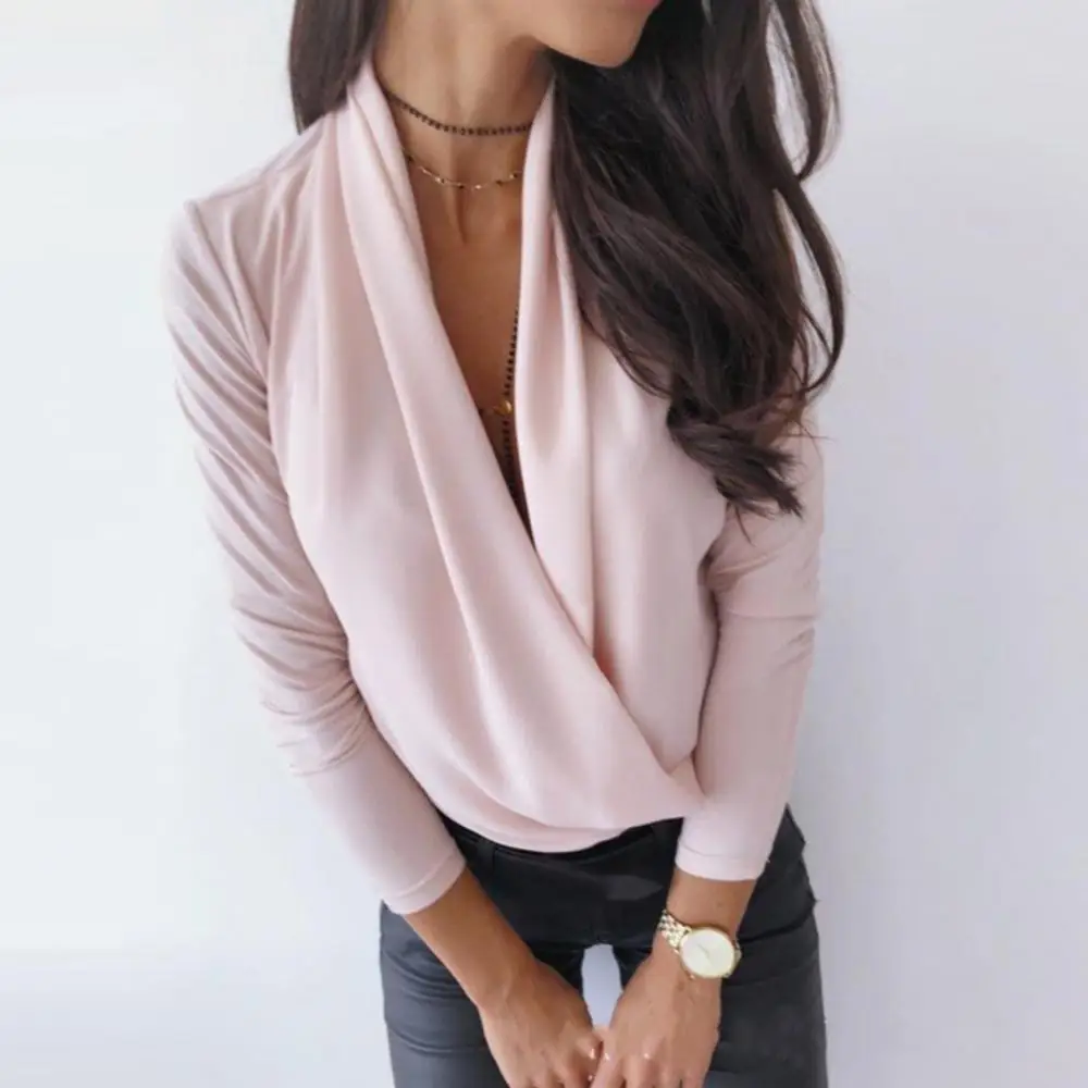 Elegant Women Blouse Sexy V neck Office Ladies Blouses Shirts Casual Solid Long sleeve Spring Summer Female Party Tops 2XL
Elegant Women Blouse Sexy V neck Office Ladies Blouses Shirts Casual Solid Long sleeve Spring Summer Female Party Tops 2XL
