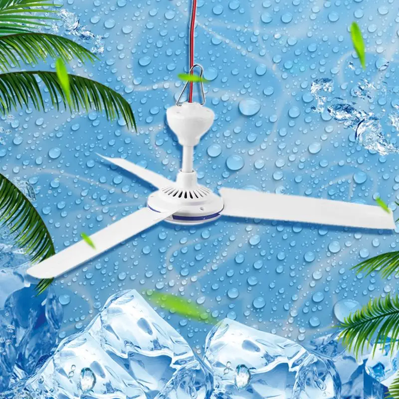 12V Portable Ceiling Fan 19.6'' Mini Hanging Ceiling Fan 3 Leaves Hanging Camp 
12V Portable Ceiling Fan 19.6'' Mini Hanging Ceiling Fan 3 Leaves Hanging Camp