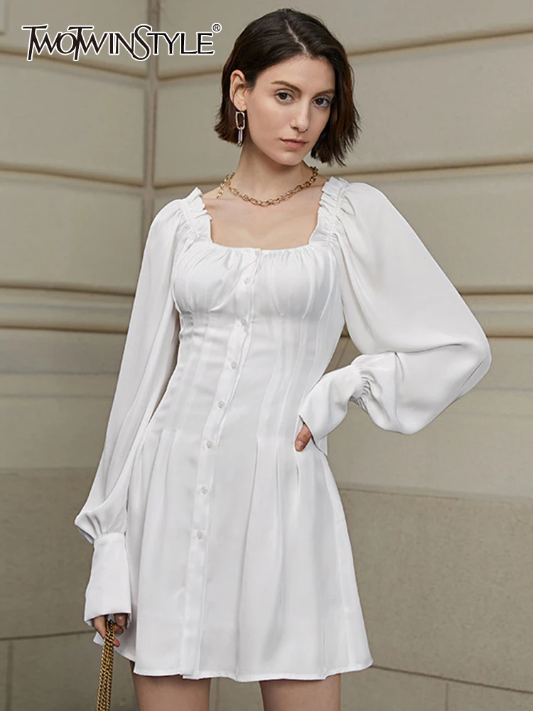 Twotwin2 стильные элегантные платья для женщин с квадратным воротником и длинным рукавом-фонариком, с присборенной талией, мини платья для женщ... 
Twotwin2 стильные элегантные платья для женщин с квадратным воротником и длинным рукавом-фонариком, с присборенной талией, мини платья для женщ...