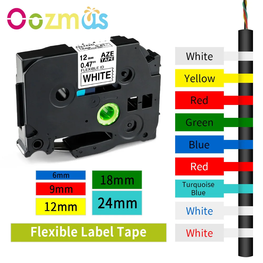 12mm Tze-FX 231 For Flexible Tape Compatible for Brother p-touch printer Flexible ID Label for Wire Flag for PT-H100 Label Maker
12mm Tze-FX 231 For Flexible Tape Compatible for Brother p-touch printer Flexible ID Label for Wire Flag for PT-H100 Label Maker