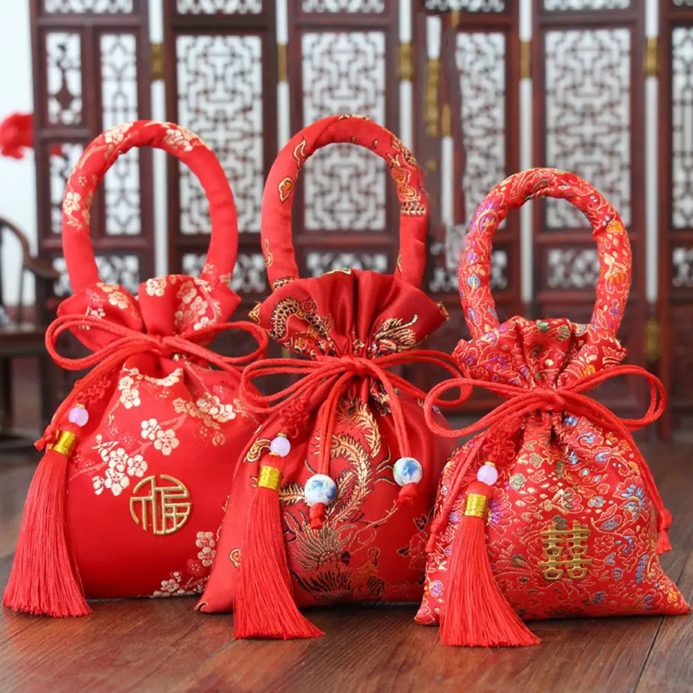 Candy Bags Chinese Style Wedding-favor Gift Packaging Party-supplies Creative Red Chinese Knot Silk Handle Bag With Tassels
Candy Bags Chinese Style Wedding-favor Gift Packaging Party-supplies Creative Red Chinese Knot Silk Handle Bag With Tassels