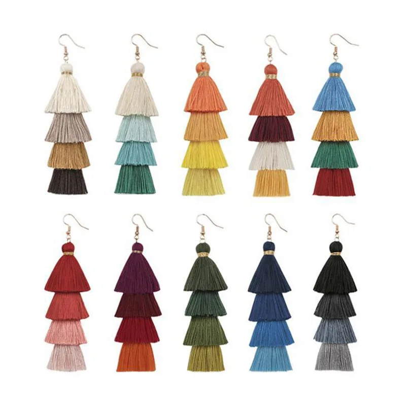 Fashion Bohemian Tassel Earrings for Women 4 Layered Ethnic Long Fringe Multi Color Statement Dangle Earring 2022 Trendy Jewelry
Fashion Bohemian Tassel Earrings for Women 4 Layered Ethnic Long Fringe Multi Color Statement Dangle Earring 2022 Trendy Jewelry
