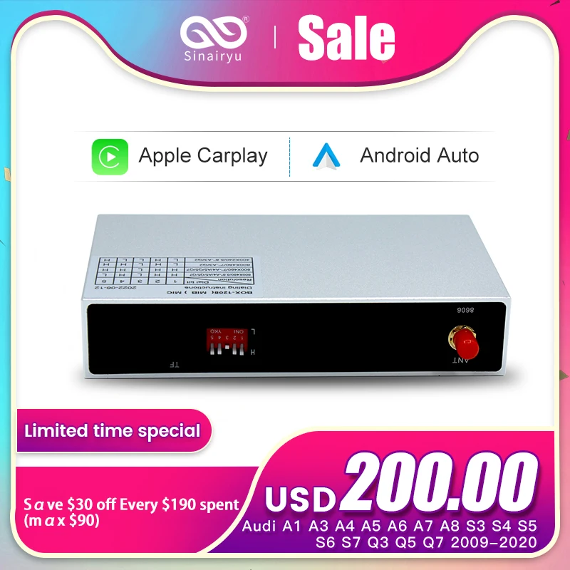 Wireless Apple CarPlay For Audi A1 A3 A4 A5 A6 A7 A8 Q3 Q5 Q7 S4 S3 S6 S7 MMI MIB CarPlay Android Auto Siri Control Video Module
Wireless Apple CarPlay For Audi A1 A3 A4 A5 A6 A7 A8 Q3 Q5 Q7 S4 S3 S6 S7 MMI MIB CarPlay Android Auto Siri Control Video Module