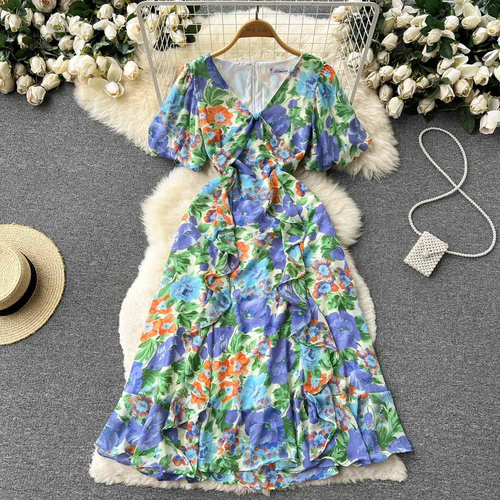 2022 Summer New French Vintage Chiffon Floral Print A-line Dress Women's Short Sleeved Retro Casual Clothes Vestidos F599
2022 Summer New French Vintage Chiffon Floral Print A-line Dress Women's Short Sleeved Retro Casual Clothes Vestidos F599