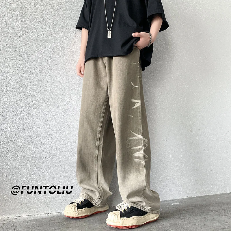 Baggy Jeans Men's Fashion Retro Printing Casual Wide Leg Jeans Men Streetwear Loose Hip Hop Straight Denim Pants Mens Trousers
Baggy Jeans Men's Fashion Retro Printing Casual Wide Leg Jeans Men Streetwear Loose Hip Hop Straight Denim Pants Mens Trousers