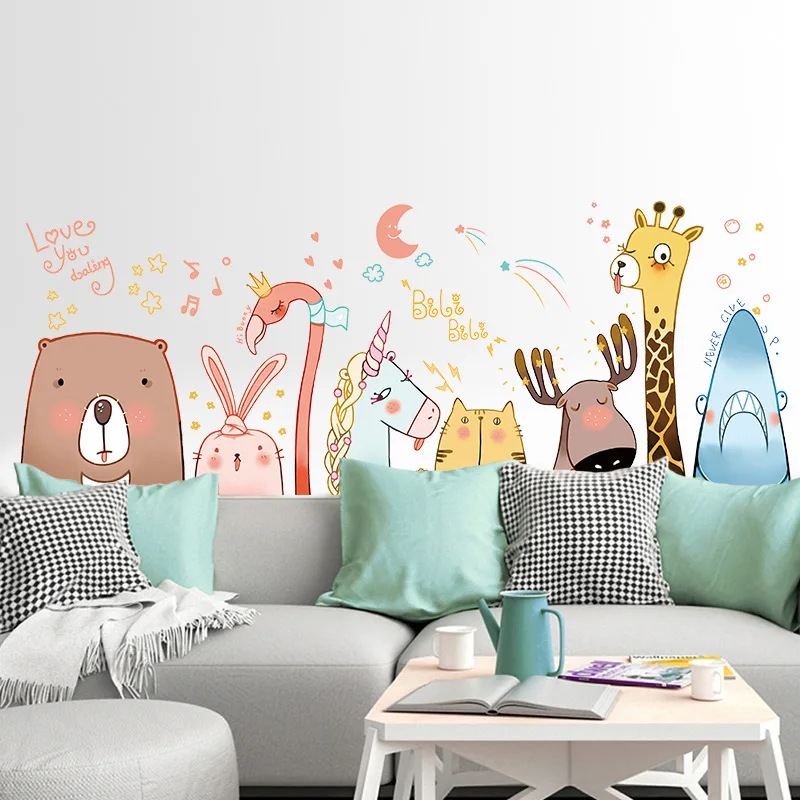 New Cartoon Animal Star Moon Note Wall Stickers Kids Room Bedroom Living Room Decorative Painting Waist Line Background Decor
New Cartoon Animal Star Moon Note Wall Stickers Kids Room Bedroom Living Room Decorative Painting Waist Line Background Decor
