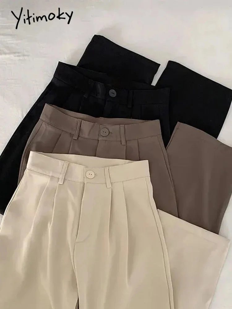 Yitimoky 2022 Pants Women Korean Style Casual High Waist Korean Fashion Office Ladies Elegant Black Straight Suit Pants Trousers
Yitimoky 2022 Pants Women Korean Style Casual High Waist Korean Fashion Office Ladies Elegant Black Straight Suit Pants Trousers