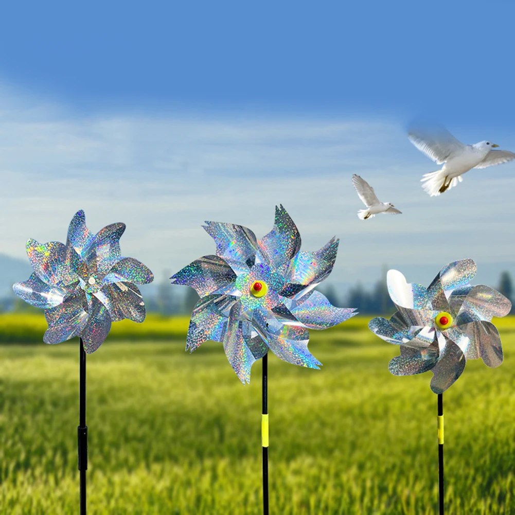 7/8 Leaves Bird Repeller Windmill Spinner DIY Birds Deterrent Silver Pinwheels For Outdoor Garden Lawn Yard Decoration Tool
7/8 Leaves Bird Repeller Windmill Spinner DIY Birds Deterrent Silver Pinwheels For Outdoor Garden Lawn Yard Decoration Tool