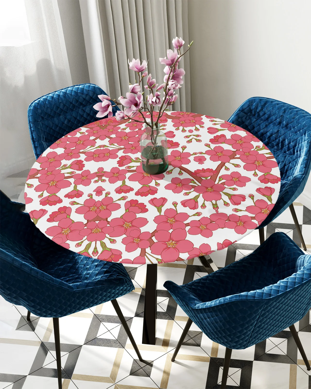 Flower Red Branches Spring Round Rectangular Table Cover Waterproof Elastic Tablecloth For Kitchen Table Cloth Home Decoration
Flower Red Branches Spring Round Rectangular Table Cover Waterproof Elastic Tablecloth For Kitchen Table Cloth Home Decoration