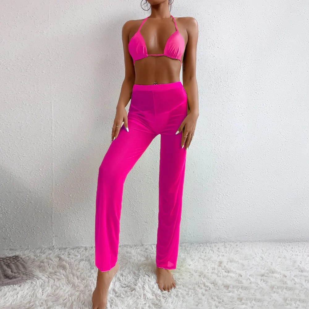 Женские Купальники 2023, комплект бикини из трех предметов, прозрачные штаны, регулируемые стринги, бретельки через шею, микро-купальники, треугольная летняя пляжная одежда
Женские Купальники 2023, комплект бикини из трех предметов, прозрачные штаны, регулируемые стринги, бретельки через шею, микро-купальники, треугольная летняя пляжная одежда