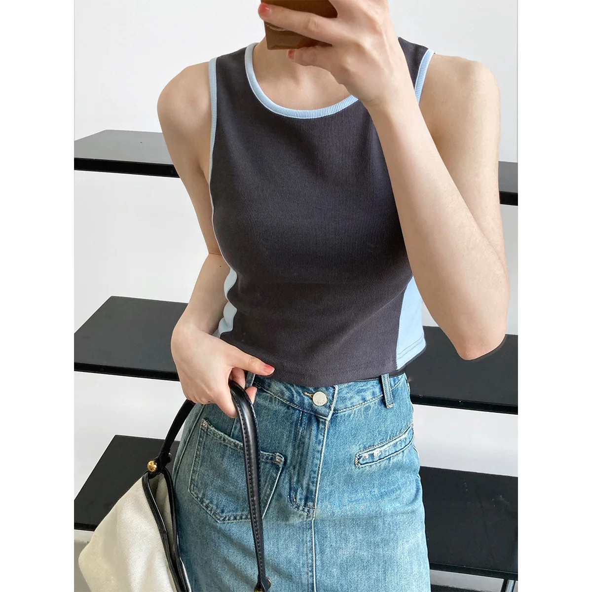 American Retro Contrasting Color Spice Girls Sports Camisole Small Vest Women's Inner Slim Racer Top
American Retro Contrasting Color Spice Girls Sports Camisole Small Vest Women's Inner Slim Racer Top